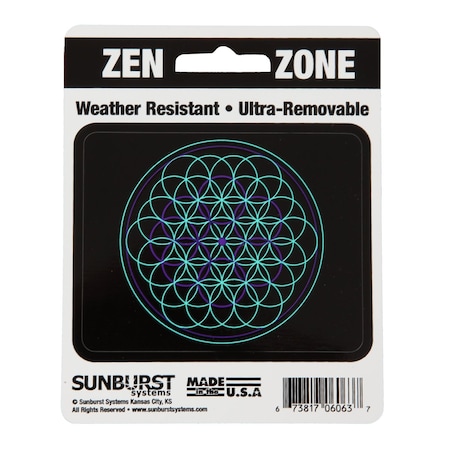 Sunburst Systems Decal Zen Zone Flower Of Life 4 in x 5 in 6063